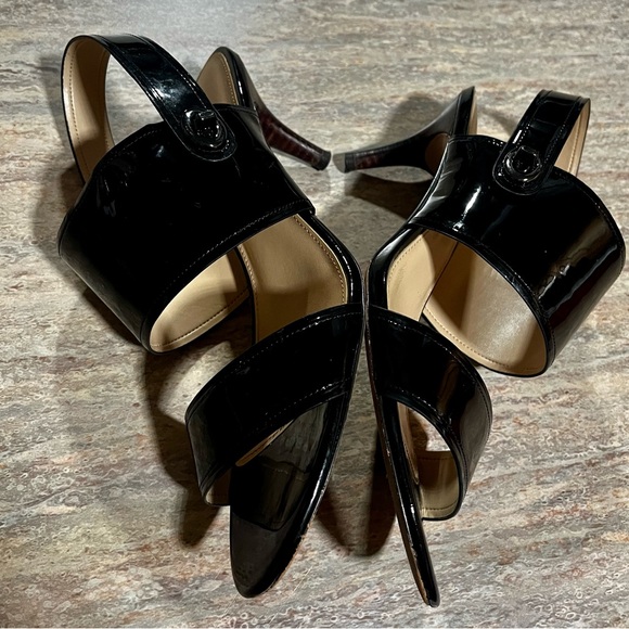 Coach Marla open toe strapped glossy kitten heels sandals - Picture 8 of 16